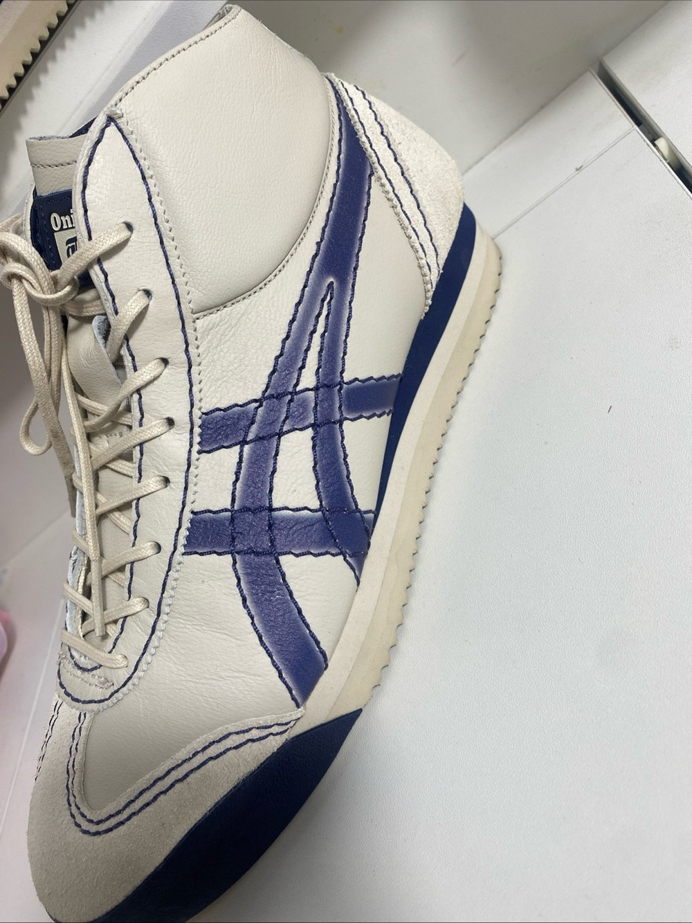 Onitsuka Tiger Mexico 66 SD M PF High Top Men's Size 5.5 Beige Blue New W/O Box - Picture 6 of 16